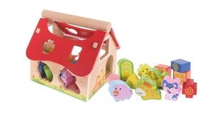 Medinės kaladėlės-rūšiuoklis ūkio namelis EcoToys kaina ir informacija | Žaislai kūdikiams | pigu.lt
