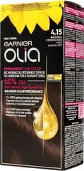 Aliejaus pagrindo ilgalaikiai plaukų dažai be amoniako Garnier Olia 4.15 Iced Chocolate kaina ir informacija | Plaukų dažai | pigu.lt