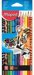 Цветные карандаши Maped Color Peps Animal, 12 цветов цена и информация | Принадлежности для рисования, лепки | pigu.lt