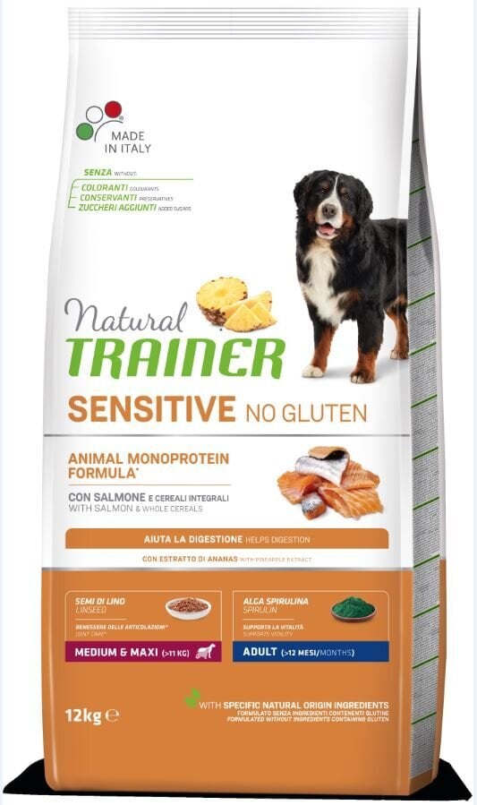 Natural Trainer Sensitive No Gluten vidutinių ir didelių veislių šunims su lašiša 12kg kaina ir informacija | Sausas maistas šunims | pigu.lt