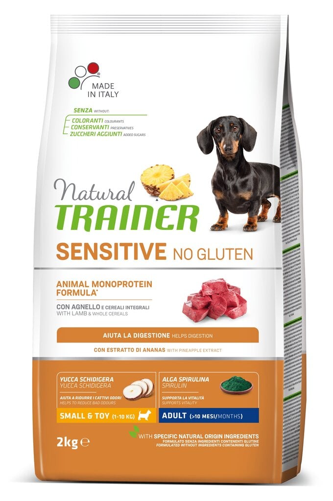 Natural Trainer Sensitive No Gluten mažų ir itin mažų veislių šunims su ėriena 2kg kaina ir informacija | Sausas maistas šunims | pigu.lt