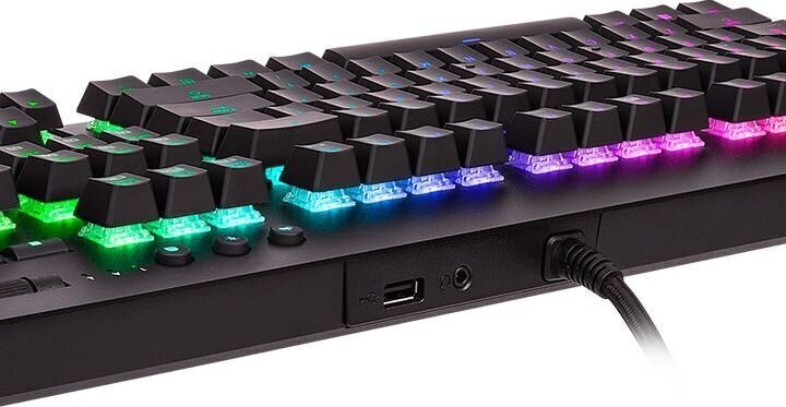 Laidinė Thermaltake Tt eSports Level 20 GT RGB Black Cherry MX Silver klaviatūra, juoda kaina ir informacija | Klaviatūros | pigu.lt