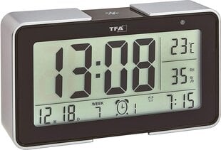 Цифровой беспроводной будильник с различными тонами будильника TFA Melody 60.2540, черный цена и информация | Радиоприемники и будильники | pigu.lt