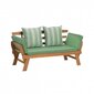 Daugiafunkcinis lauko suolas Velden, rudas/žalias kaina ir informacija | Lauko kėdės, foteliai, pufai | pigu.lt
