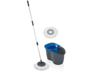 Набор для чистки полов LEIFHEIT Clean Twist Disc Mop Active  60YE Edition New, цвет серый/синий цена и информация | Инвентарь для уборки и принадлежности | pigu.lt