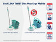 Leifheit grindų valymo rinkinys Clean Twist Disc Mop kaina ir informacija | Valymo reikmenys ir priedai | pigu.lt