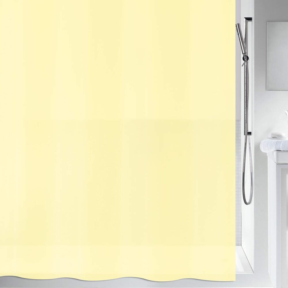 Dušo užuolaida Bio 180x200cm šviesiai geltona kaina ir informacija | Vonios kambario aksesuarai | pigu.lt