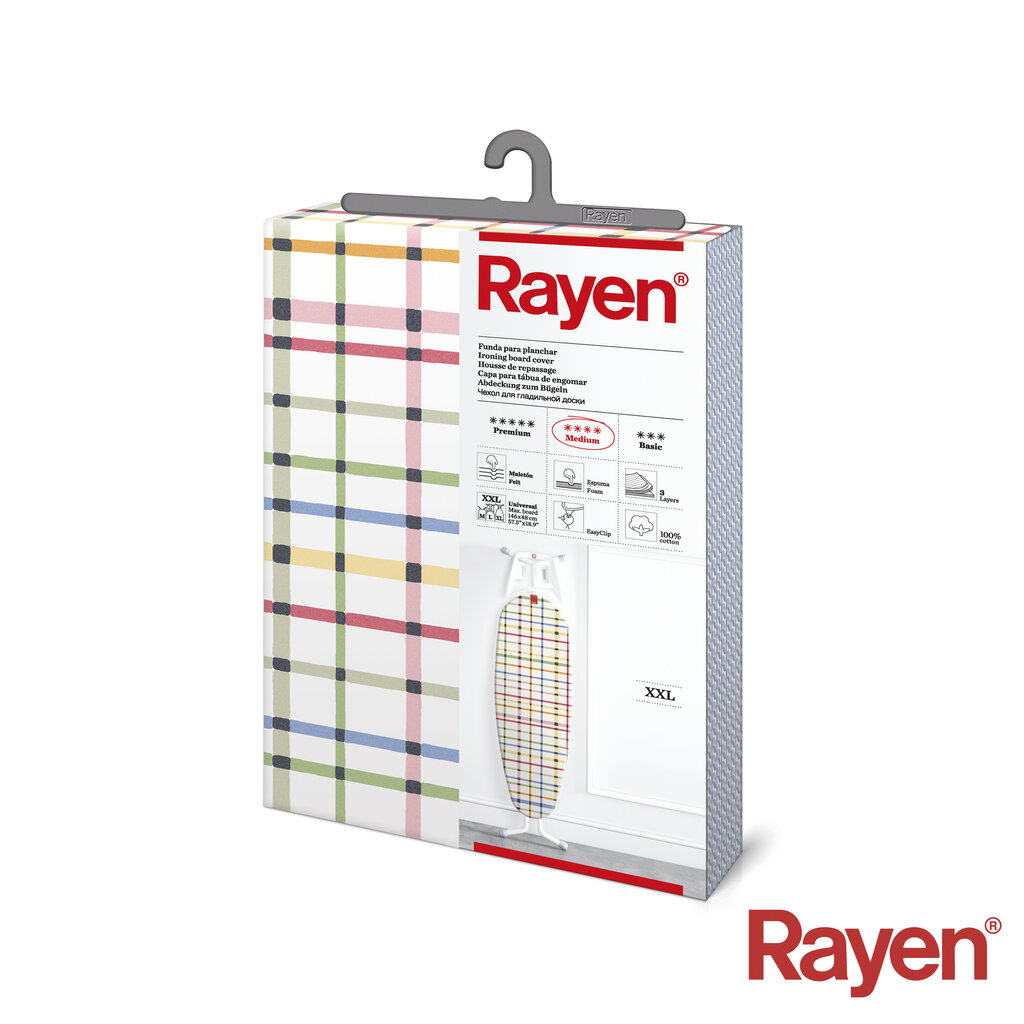 Rayen lyginimo lentos užvalkalas Medium XXL Easyclip, 150 x 55 cm kaina ir informacija | Lyginimo lentos | pigu.lt