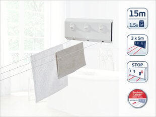 Rollfix Triple 150 Longline automatinė skalbinių virvė kaina ir informacija | Skalbinių džiovyklos ir aksesuarai | pigu.lt