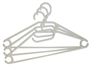 Вешалки-плечики 3шт., пластик, белый, черный, серый цена и информация | Вешалки и мешки для одежды | pigu.lt