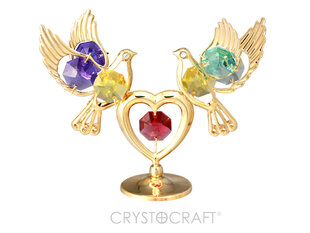 Сувенир "Два голубя и сердце" с кристаллами SWAROVSKI цена и информация | Детали интерьера | pigu.lt
