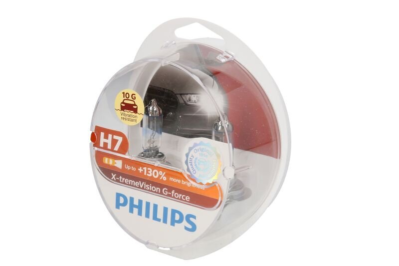 Philips H7 12V/55W +130% X-treme Vision G-Force lemputės (2vnt) kaina ir informacija | Automobilių lemputės | pigu.lt