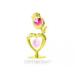 Сувенир "Сердце и роза" на подставке, с кристаллами SWAROVSKI цена и информация | Детали интерьера | pigu.lt
