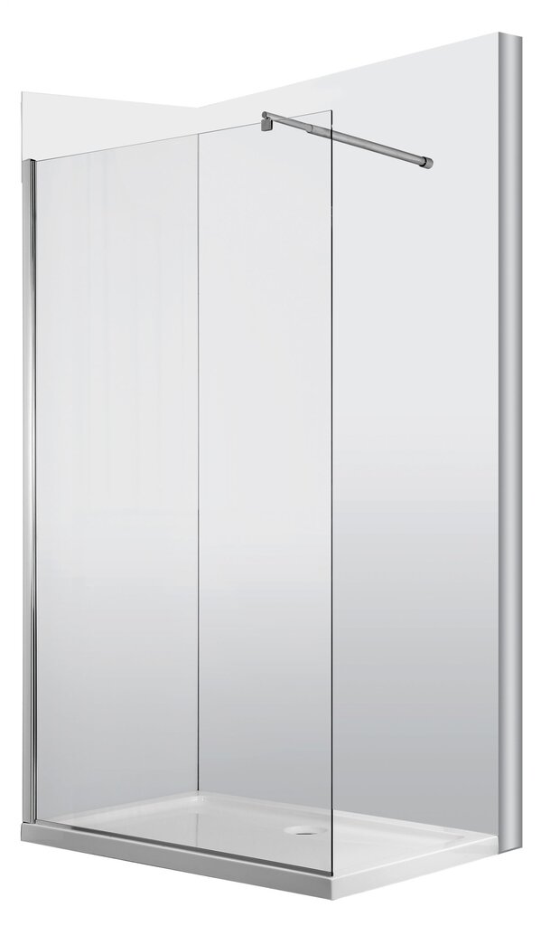 Deante dušo sienelė Abelia Walk-In 90, 100, 110, 120, 140x200cm, chromas kaina ir informacija | Dušo durys ir sienelės | pigu.lt