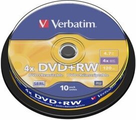 Диски DVD-RW Verbatim 43488. цена и информация | Виниловые пластинки, CD, DVD | pigu.lt