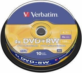 DVD+RW diskai Verbatim 43488 цена и информация | Vinilinės plokštelės, CD, DVD | pigu.lt