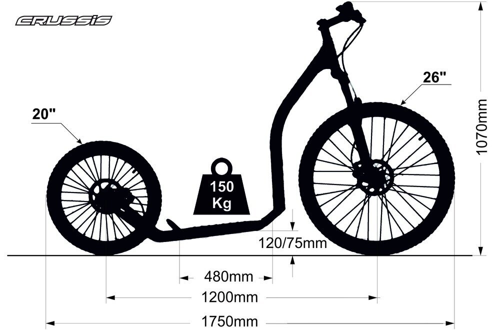 Paspirtukas Crussis Cross 6.2 HD, žalias kaina ir informacija | Paspirtukai | pigu.lt