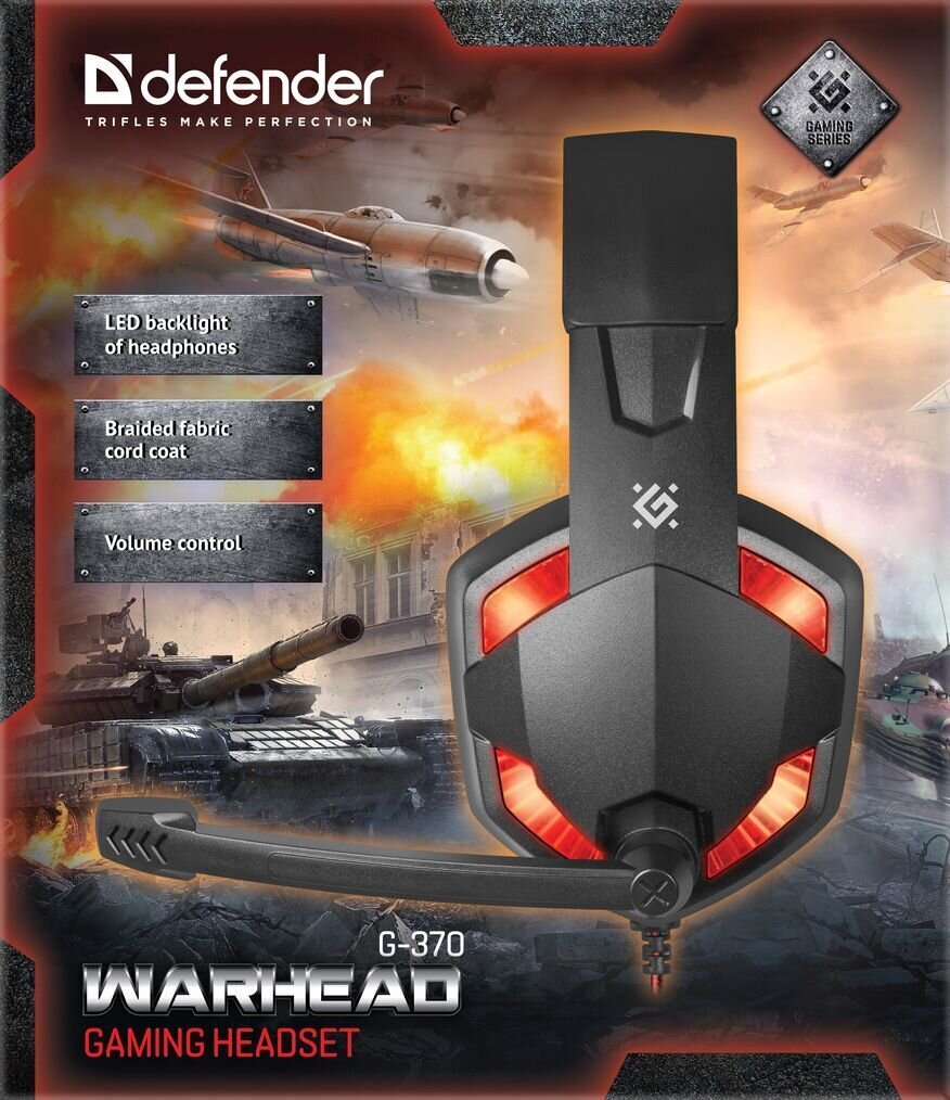 Defender Warhead G-370, multi-colored цена и информация | Ausinės | pigu.lt