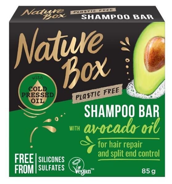 Kietasis šampūnas plaukams su avokadų aliejumi NATURE BOX Avocado Oil 85 g kaina ir informacija | Šampūnai | pigu.lt