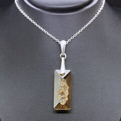 Sidabrinis kaklo papuošalas moterims DiamondSky Growing Crystal II Golden Shadow su Swarovski kristalais kaina ir informacija | Kaklo papuošalai | pigu.lt