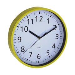 Часы настенные, 25,5 см, желтые цена и информация | Часы | pigu.lt