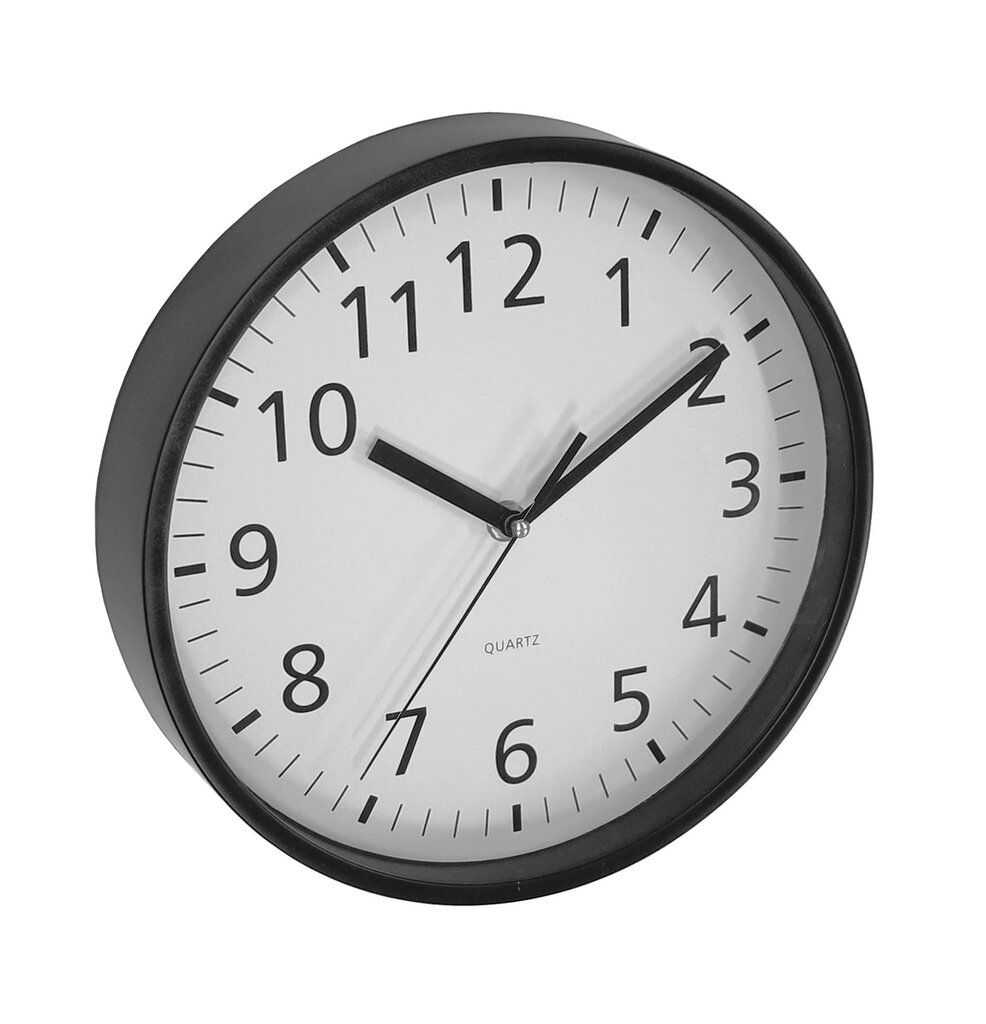 Laikrodis sieninis, 25.5 cm, juodas kaina ir informacija | Laikrodžiai | pigu.lt