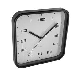 Sienas pulkstenis kvadrātveida 25cm melns kaina ir informacija | Laikrodžiai | pigu.lt