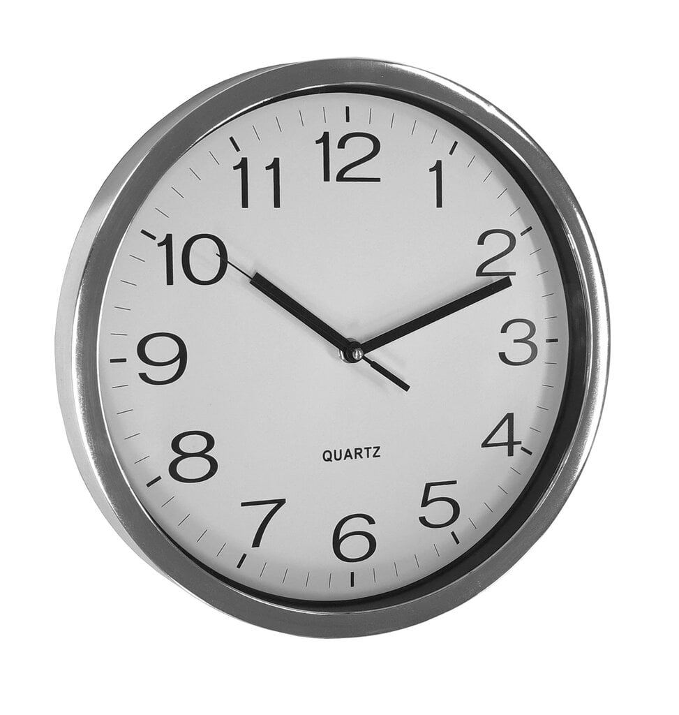 Laikrodis sieninis, 31 cm, sidabras/chromas kaina ir informacija | Laikrodžiai | pigu.lt