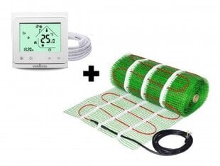 Grindinio šildymo tinklelis Wellmo MAT (dydis 1,5 m2) + programuojamas termostatas Wellmo WTH-51.36 NEW kaina ir informacija | Grindų ir veidrodžių šildymo kilimėliai | pigu.lt