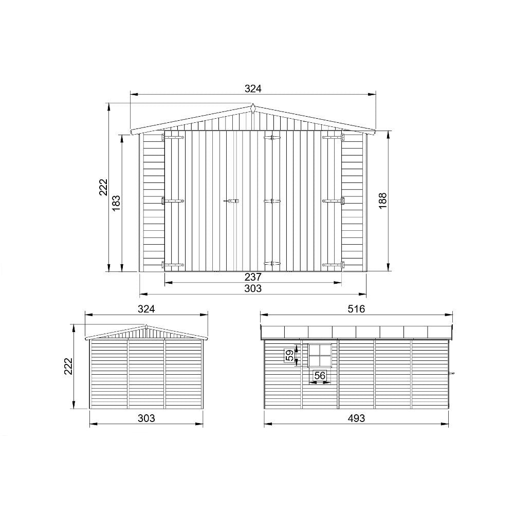 Medinis garažas Timbela M101 цена и информация | Sodo nameliai, malkinės, pastogės | pigu.lt