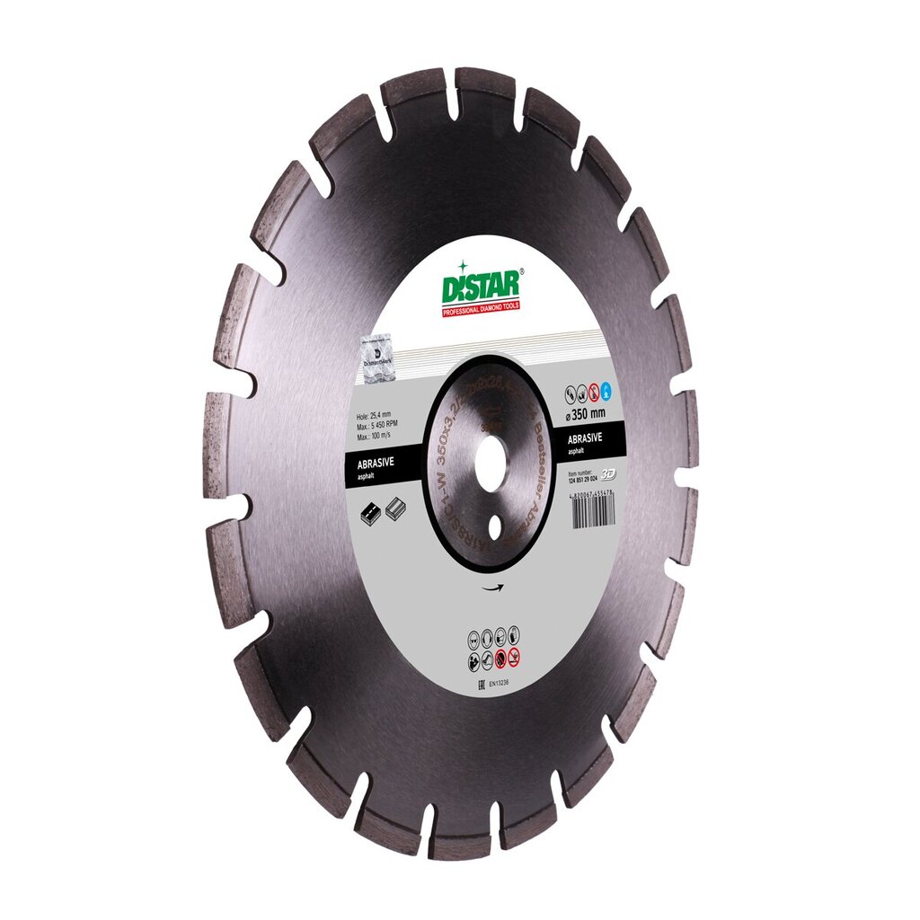 Deimantinis diskas asfaltui Distar Abrasive 400x3.5/2.5x9x25.4-24 kaina ir informacija | Mechaniniai įrankiai | pigu.lt