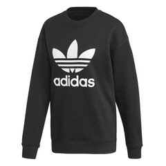 Джемпер для женщин Adidas Trefoil Crew, черный цена и информация | Женские толстовки | pigu.lt