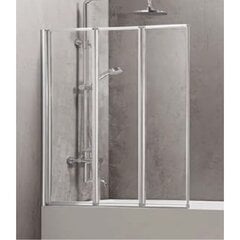 Стенка для ванной C6433 90x150 прозрачная цена и информация | Аксессуары для ванн, душевых кабин | pigu.lt