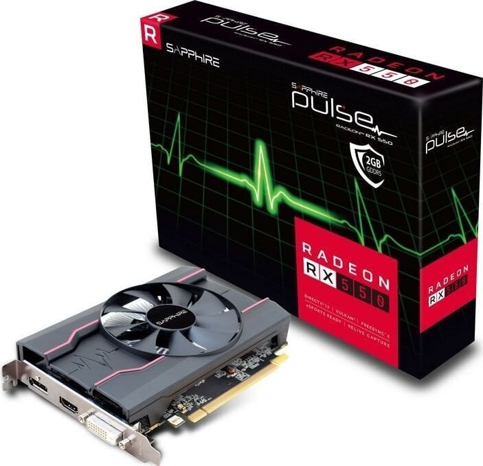 Sapphire Pulse 550 2G G5 64Bit (11268-21-20G) цена и информация | Vaizdo plokštės (GPU) | pigu.lt