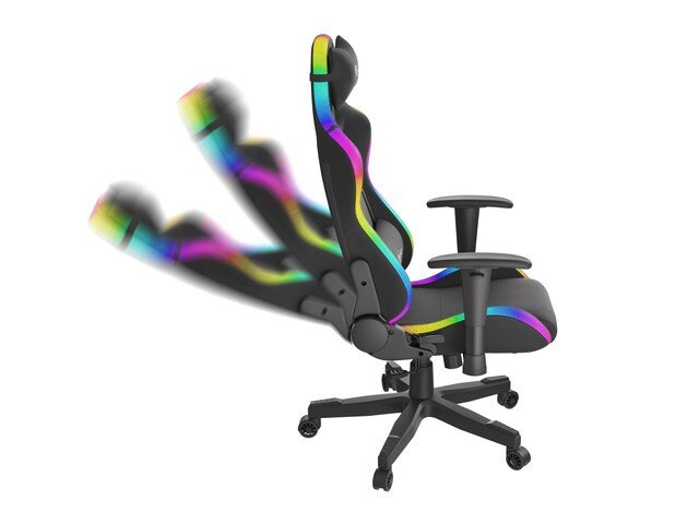 Žaidimų kėdė Genesis Trit 600 RGB su apšvietimu, juoda цена и информация | Biuro kėdės | pigu.lt
