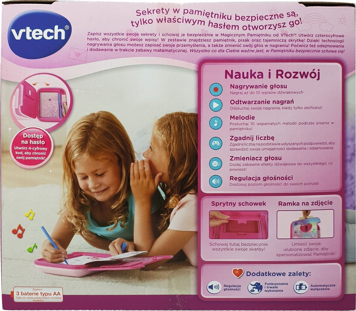 Elektroninis dienoraštis Vtech, rožinis цена и информация | Žaislai mergaitėms | pigu.lt