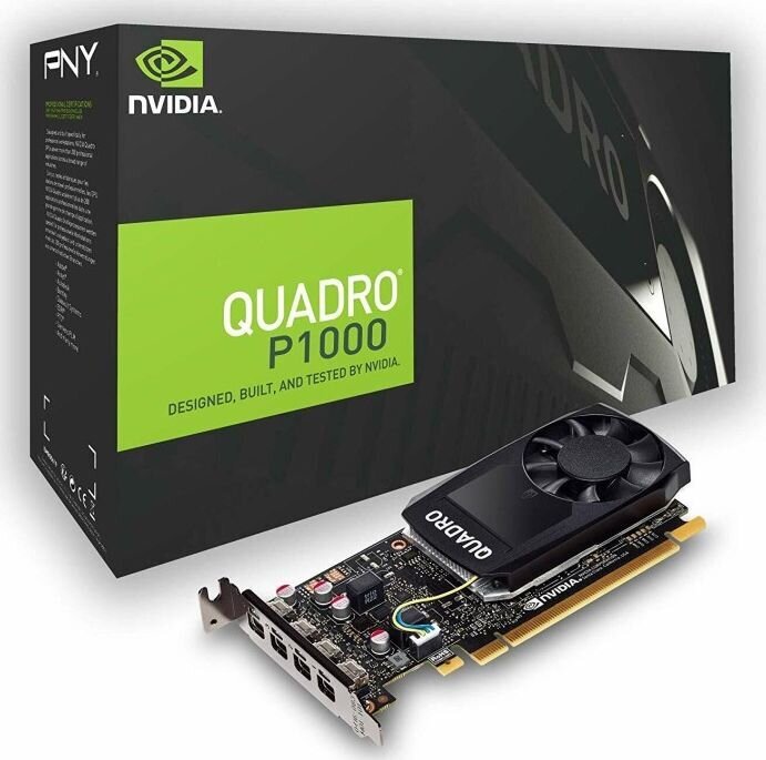 PNY Technologies VCQP1000DVIV2-PB kaina ir informacija | Vaizdo plokštės (GPU) | pigu.lt