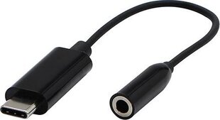 Adapter USB USB-C - Jack 3.5mm Czarny  kaina ir informacija | Adapteriai, USB šakotuvai | pigu.lt