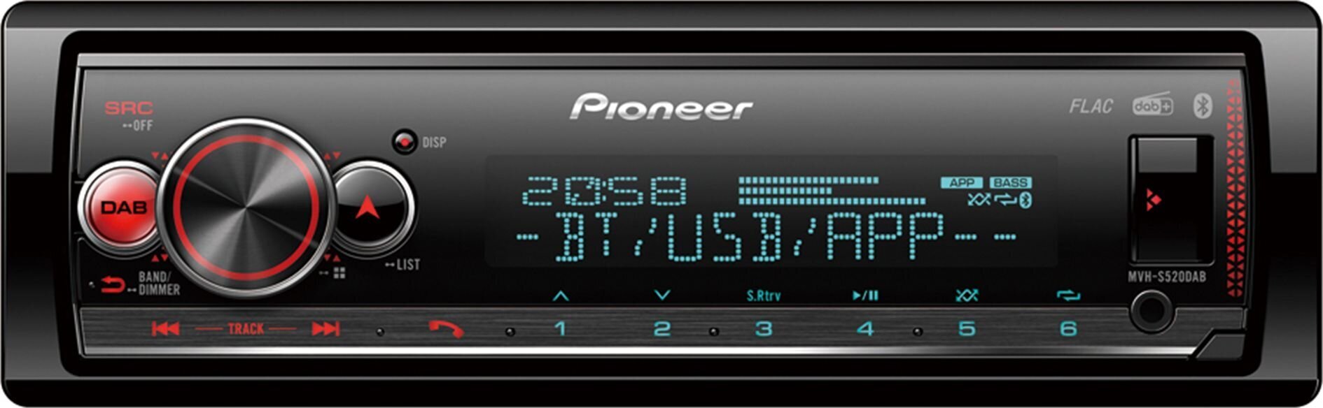 Pioneer MVH-S520DAB kaina ir informacija | Automagnetolos, multimedija | pigu.lt