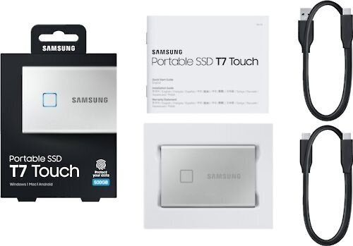 Samsung SSD T7 1TB (MU-PC1T0S/WW) kaina ir informacija | Išoriniai kietieji diskai (SSD, HDD) | pigu.lt