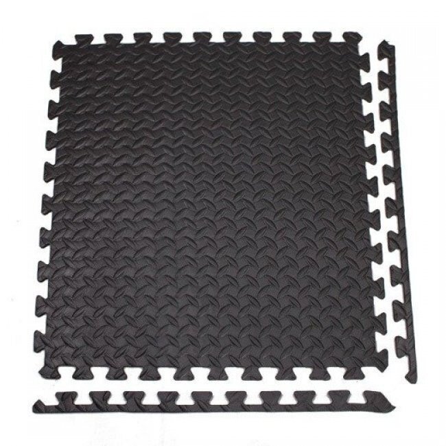 4-ių apsauginių grindų kilimėlių komplektas Springos, 60x60x1.2cm, juodas kaina ir informacija | Treniruoklių priedai ir aksesuarai | pigu.lt