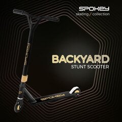 Самокат для трюков Spokey Backyard, черный/золотистый, 100 мм цена и информация | Spokey Велосипеды, самокаты, ролики, скейтборды | pigu.lt