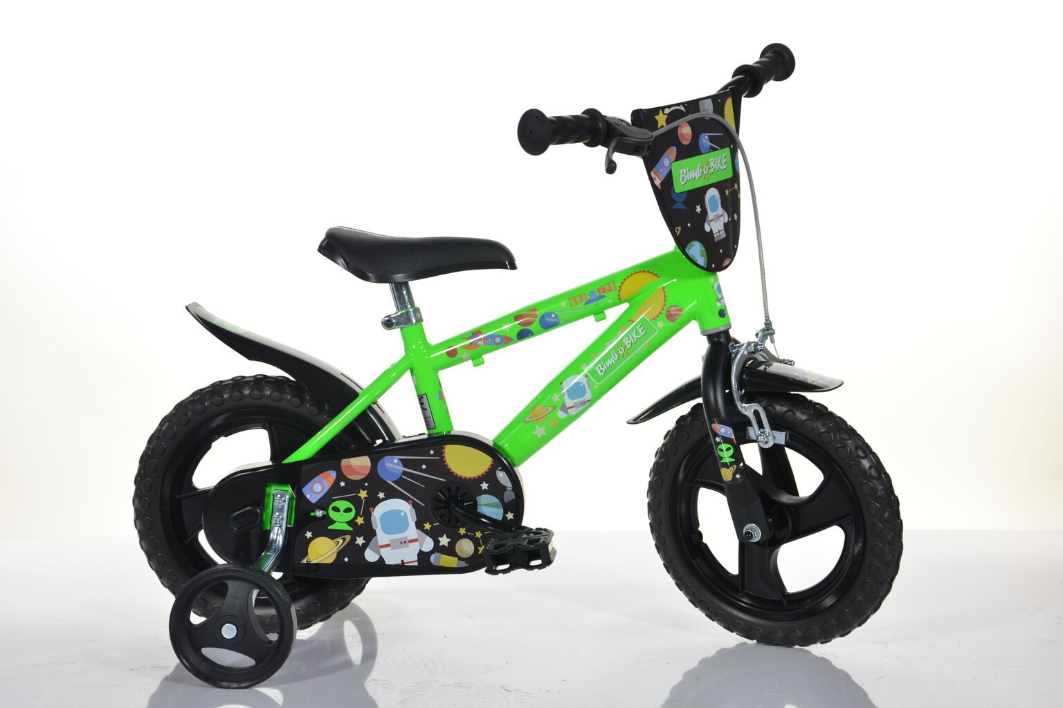 Dviratukas vaikams Bimbo Bike 12" Boy Cosmos, žalias kaina ir informacija | Dviračiai | pigu.lt