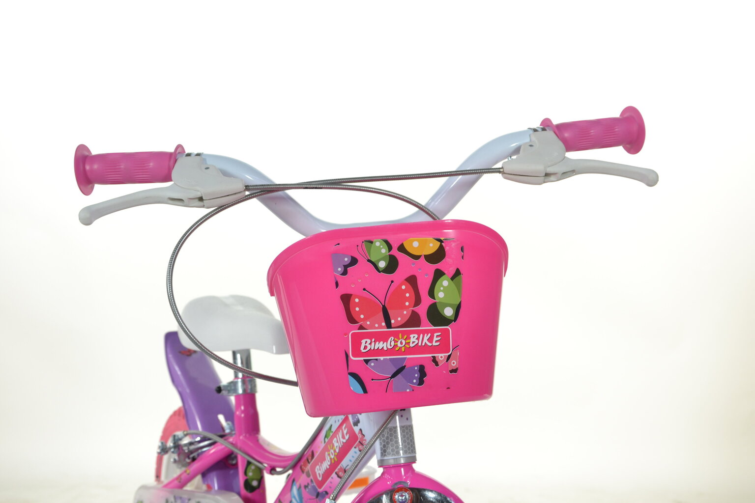 Dviratukas vaikams Bimbo Bike 12" Girl Butterfly, rožinis цена и информация | Dviračiai | pigu.lt