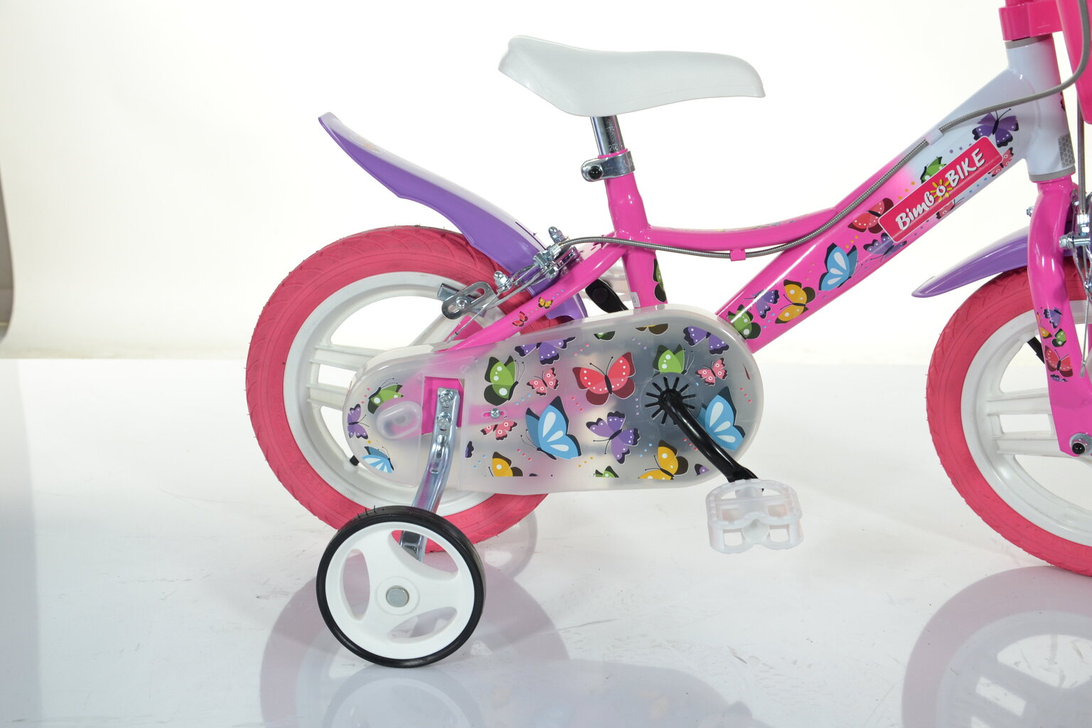 Dviratukas vaikams Bimbo Bike 12" Girl Butterfly, rožinis цена и информация | Dviračiai | pigu.lt