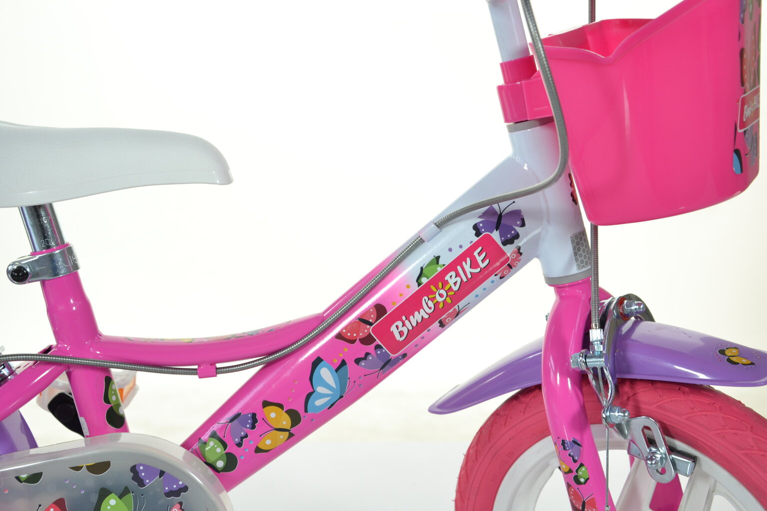 Dviratukas vaikams Bimbo Bike 12" Girl Butterfly, rožinis цена и информация | Dviračiai | pigu.lt