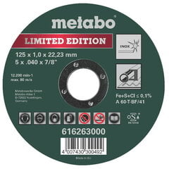 Pjovimo diskas metalui Metabo, 125x1mm kaina ir informacija | Mechaniniai įrankiai | pigu.lt