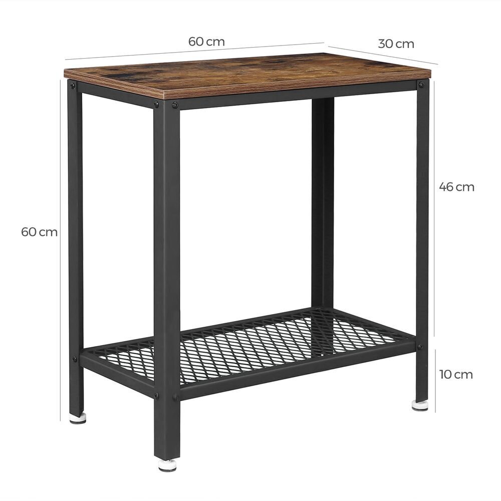 Kavos staliukas Songmics 60 cm, rudas/juodas kaina ir informacija | Kavos staliukai | pigu.lt