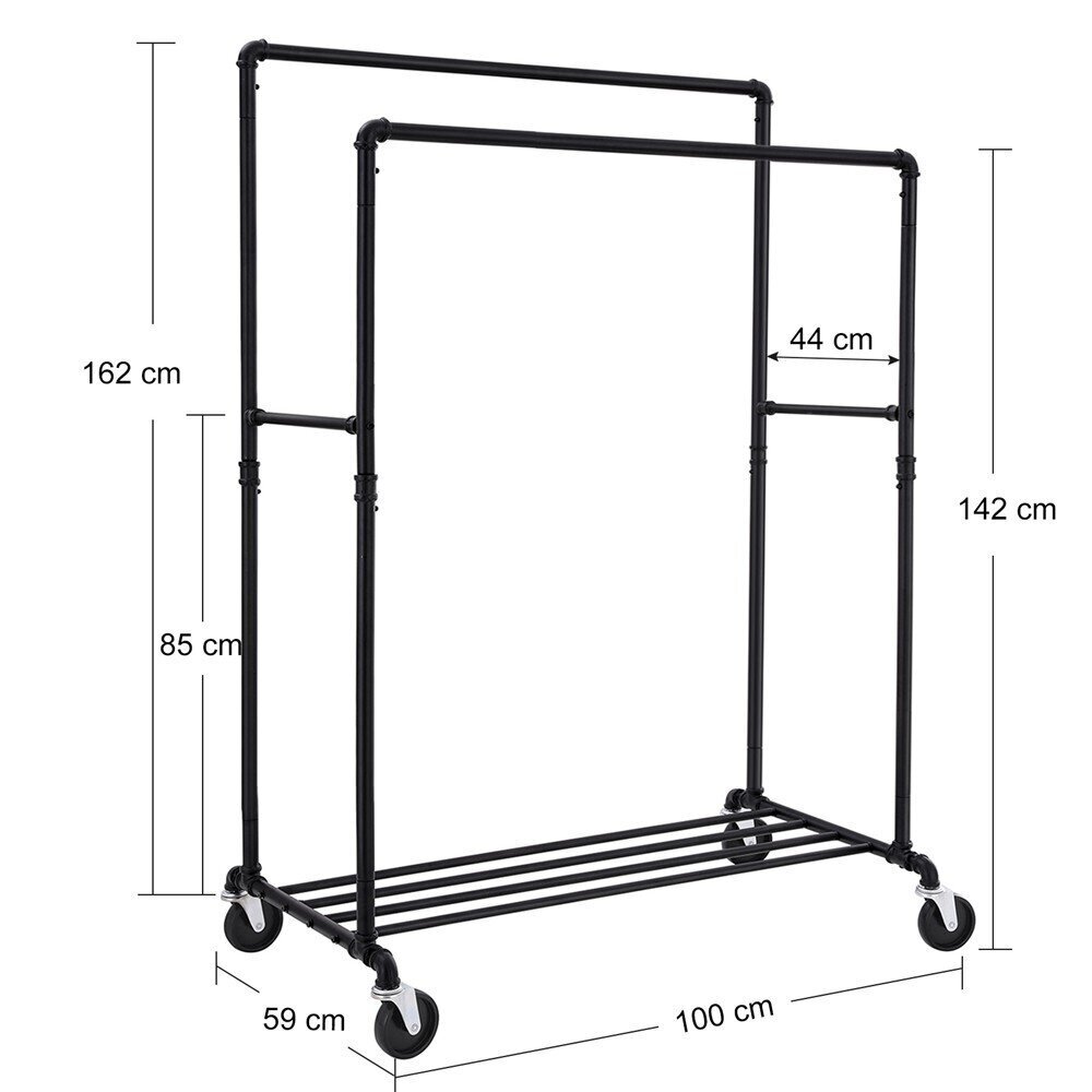 Drabužių kabykla Songmics 162 cm, juoda цена и информация | Drabužių kabyklos | pigu.lt