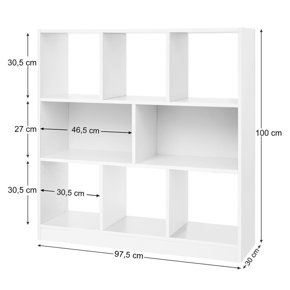 Pastatoma lentyna Songmics 97,5x30 cm, balta kaina ir informacija | Lentynos | pigu.lt